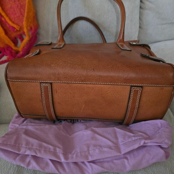 Vintage Luella Brown Leather Gisele Satchel Handbag Heart Tote Buckle Bag - Picture 4 of 6